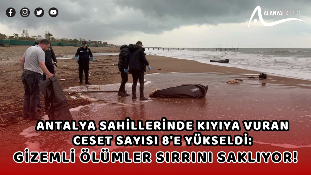 Antalya Serik ilçesi Kadriye Bölgesi'nde 2 kişinin daha cansız bedeni kıyıya vurdu. Antalya sahillerinde kıyıya vuran ceset sayısı 8'e yükseldi.
